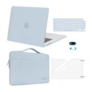 맥북호환 에어 15인치 케이스 M5 2026 M4 2025 M3 2024 2023 A3448 A3241 A3114 A2941 보호용 하드 쉘 휴대용 슬리브 백 키보드 커버 웹캠 스크린필름 베이비 블루