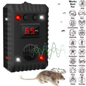 실내/차량용 다단계 조절 가능 초음파 설치류 퇴치기 라이트 플래싱 알람 사운드 전용 동물