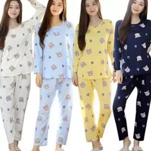 [라일리여성언더웨어] Rly 상하의 잠옷 팔 여성 긴 파자마 라운드 가을 간