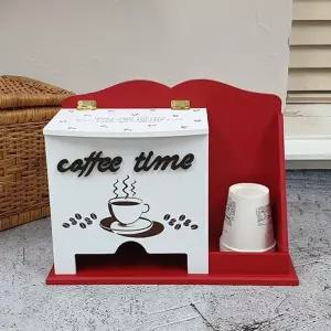 [라일리생활건강] Rly 종이컵수납가능 커피정리함 레드