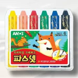 손에 묻지 않는 파스넷 크레파스 6색 크레용 미술 그림 그리기 학용품 스케치 준비물