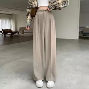 [라일리여성의류] Rly 9부바지 절개 여성슬랙스 정장바지코디 와이드 면