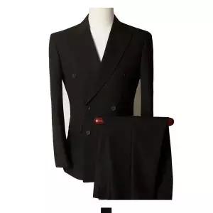 [하프클럽/셀러허브_여성트랜드패션]남자 블랙 수트 더블 자켓 정장 세트
