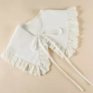 페이크 넥카라 프릴 레이스 블라우스 케이프 레이어드 셔츠 카라 여성 패션 코디 소품