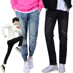 봄 신상 남자 스판 청바지 / 빅사이즈 와이드 조거 남성 팬츠 밴딩 밴드 블랙진 배기 카고 옷 추천 면