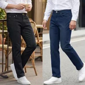 BL스탠다드 일자핏 스판청바지 중년 남자 데님 블랙진