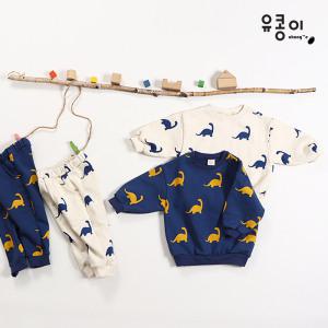 유아 아동 공룡 상하복세트 / 어린이집 유치원 등원룩 / 남아 여아 봄 가을옷 / 실내복 / 무형광 무표백