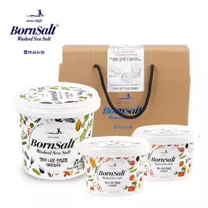 [신안] 본솔트 씻어나온 천일염 선물세트2호(가는소금190gx2통+굵은소금570g)