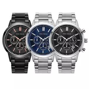 미니포커스 크로노기능 메탈밴드 남성시계 MF188