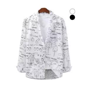 [후앙스]오버핏 공룡나염 파자마 넥 셔츠 SMST5347_P060388083