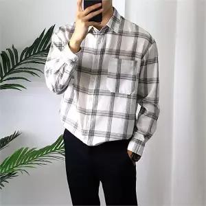 [후앙스]포켓 멀티실선 사각체크 오버핏 남방 SBST8118_P063403823