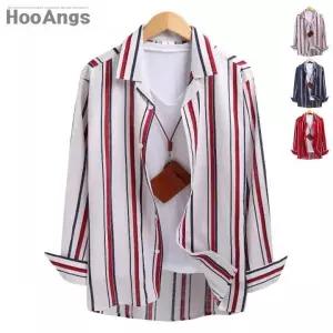 [후앙스]세줄 스트라이프 오버핏셔츠 SMST5837_P042787707