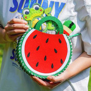 [문구티쳐] 민화샵 펠트 여름 수박 가방 만들기 DIY 여름만들기 돌봄교실 바느질놀이키트