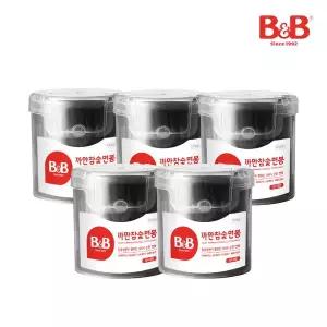 [비앤비][5개세트] 순면100% 참숯 까만면봉 150P