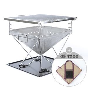 접이식 캠핑 화로대 불멍 화로 바베큐 그릴 TR-B 숯불 야외 사각 경량 대형 중형 와이드 높이조절 휴대용 스테인리스 스테인레스 장작 접이식 아웃도어 우드스토브 폴딩