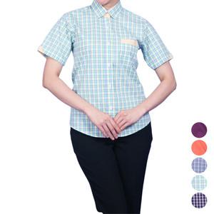 여자 체크 서빙복 카페 유니폼 셔츠 남방 BS22