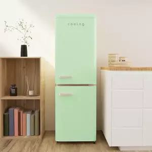 쿠잉 레트로 소형냉장고 REF-C153 민트 2도어 투도어 미니 원룸 사무실