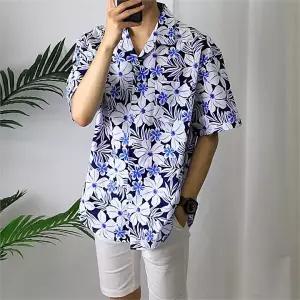 [후앙스]꽃잎프린트 SK 오버핏 하와이안 반팔 남방 SMST4647_P062989730