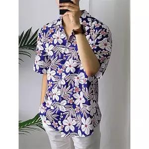 [후앙스]꽃잎프린트 RE 오버핏 하와이안 반팔 남방 SMST3647_P062989742