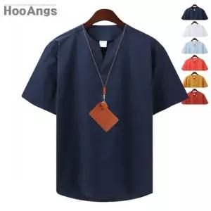 [후앙스]오버핏 와이넥 포인트 헨리넥 반팔셔츠 SMST2747_P063540015