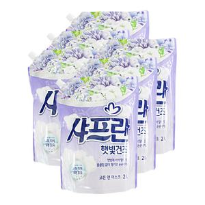 엘지 샤프란 햇빛건조 섬유유연제 코튼 앤 머스크 2L 6개