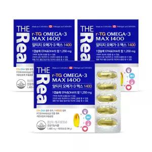 더리얼 저온초임계 알티지 오메가3 맥스 1400 (60캡슐/2개월분)x3개 세트