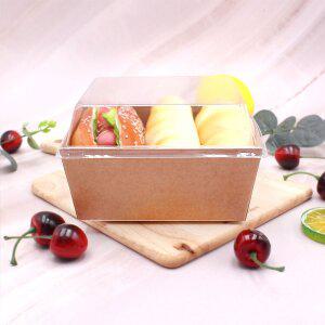 [이룸팩]크라프트정사각샐러드케이스100개 샐러드샌드위치포장