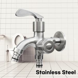 스텐 베란다 두갈래 양갈래 수도꼭지 세탁기 2구 수도꼭지 교체