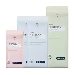 허브데이 생리대 대형1팩+중형2팩+팬티라이너1팩 _50P