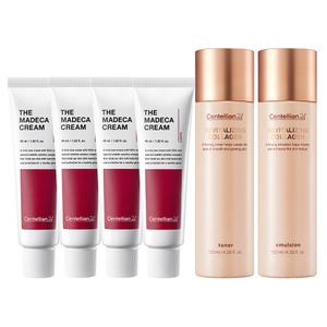 [본사직영] 더 마데카크림 45ml 4개 + 리바이탈라이징 콜라겐 토너 120ml 1개 + 에멀전 120ml 1개