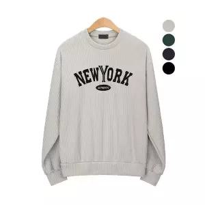 [후앙스]오버핏 뉴욕자수 니트 맨투맨 티셔츠 RCRT8118_P335994665