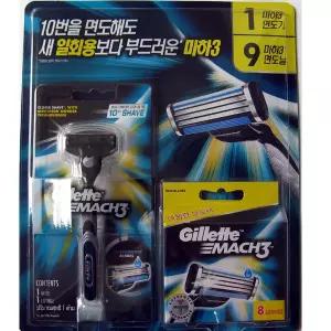 질레트 마하3 면도날 8입과 마하3면도기