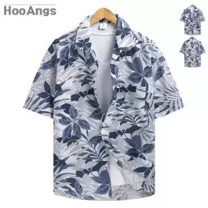 [후앙스]잎자수 NY 오버핏 하와이안 반팔 셔츠 SMST4447_P342538470