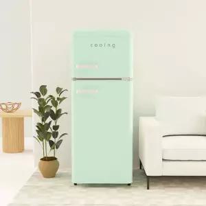 쿠잉 레트로 소형냉장고 REF-D121 민트 2도어 투도어 미니 원룸 사무실