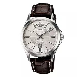 CASIO 카시오 MTP-1381L-7A 클래식 심플 가죽 손목시계 실버