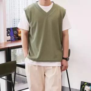 [우기브로]WBR 남자 빅사이즈 SS 브이넥 니트 조끼