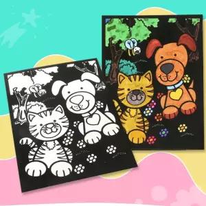 아트랄라 벨벳컬러 동물친구들 어린이 색칠놀이 부드러운종이 여름방학
