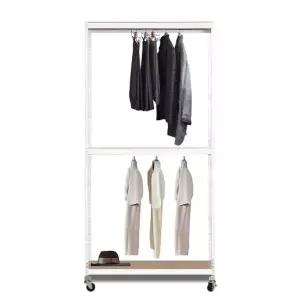 이동식행거 트롤리 스탠드옷걸이 시스템행거 3단2봉 1200 x 400 x 1800