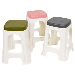 지오리빙 투톤 사각 의자 스툴 욕실 간이의자 야외 베란다 플라스틱