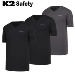 K2 네오 드라이셀 브이넥 3종 세트(블랙+블랙+차콜) 쿨링 소재 브이넥 티셔츠