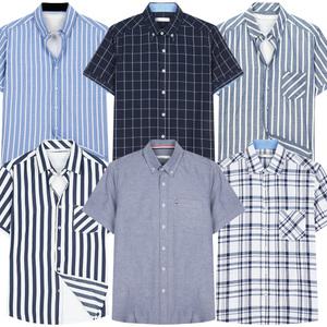 [95-130] 빅사이즈 남자 반팔 셔츠 여름 남방/와이셔츠/7부/린넨/옥스포드/체크/스트라이프