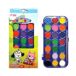 티티 물에 잘 녹는 수채화 고체 물감 21색