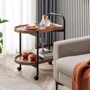 아트박스/제이라이프 2단 너티 우드 이동식 거실 소파  사이드 테이블 협탁