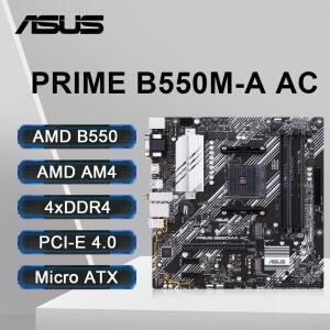 ASUS PRIME B550M-A AC 마더보드 지지대 Ryzen 5 5600 R7 5700X3D CPU AMD B550 4 × DDR4 HDMI 듀얼 SATA