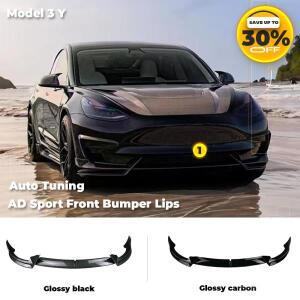 테슬라 모델 3 Y AD 프론트 립 2017-2023 바디 키트, 광택 블랙 스포츠 범퍼 스포일러, 자동차 액세서리