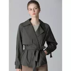 [하프클럽/쉬즈미스]벨티드 숏 트렌치코트 (택가격 278000원)