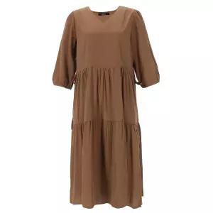 [롯데백화점]abfz 허리 셔링 디테일 V넥 솔리드 반팔 롱원피스 APY3HO40I