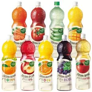 자연은 9종 1.5L 2페트 최소2개맛선택 구매 오렌지 사과 당근 토마토 알로에 망고 포도 감귤 자두