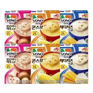 보노스프 컵스프 6개(콘스프2개+버섯스프2개+체다치즈2개)