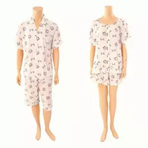 (행사)  은은한 피치 레이온 야자수나염 파자마 커플세트_K SPA2404W.SPA2404M_T